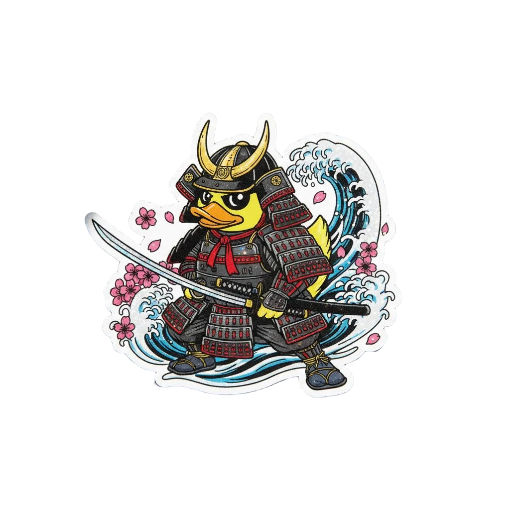 Sticker Autocollant Canard Samouraï – Honneur & Courage