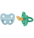 pack de 2 sucettes canard maya blue pop of green hevea baby