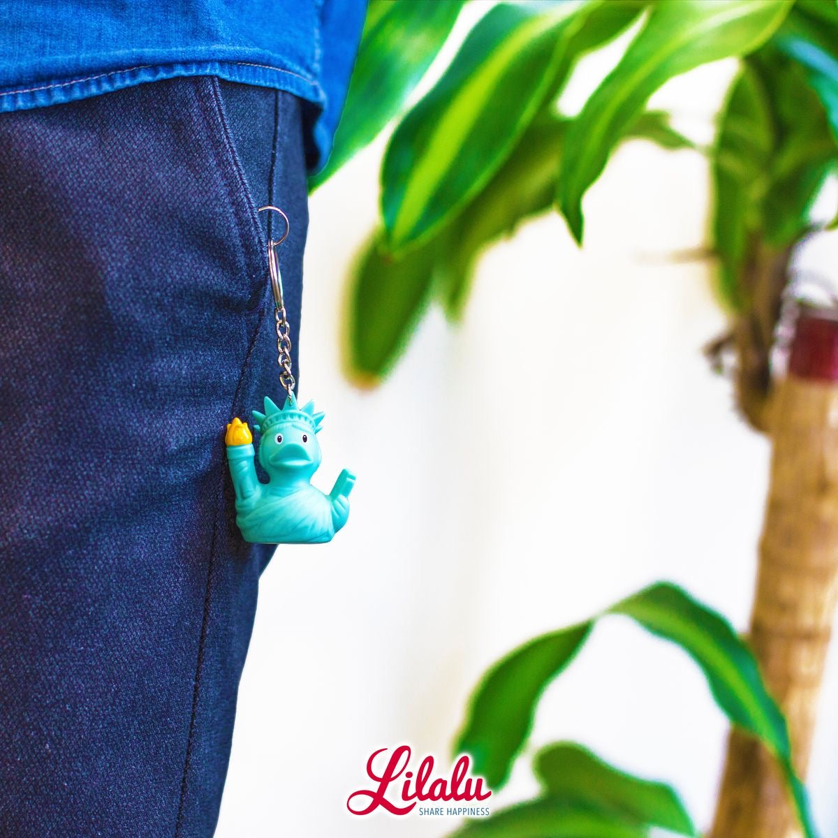 Freiheitsstatue Ente Schlüsselanhänger