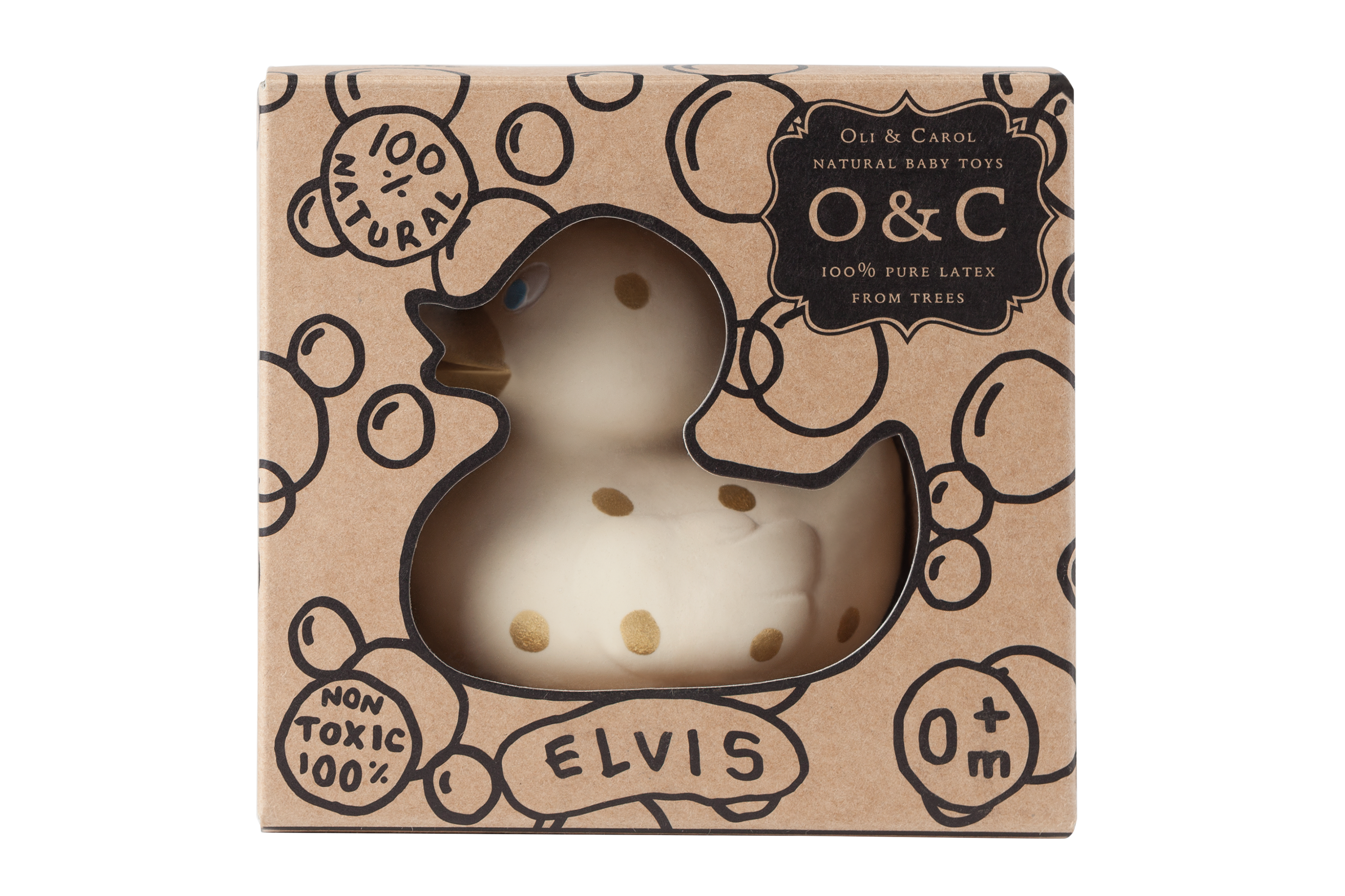 Elvis le Canard Pois Dorés – Jouet de bain et dentition bébé – vue produit 4