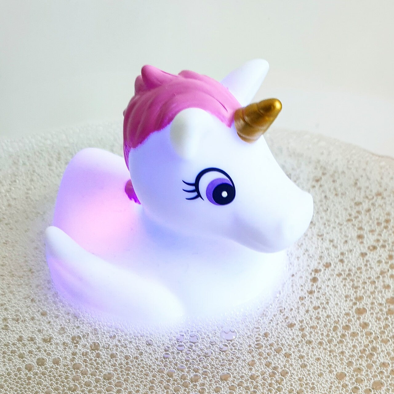 mini licorne de bain lumineuse
