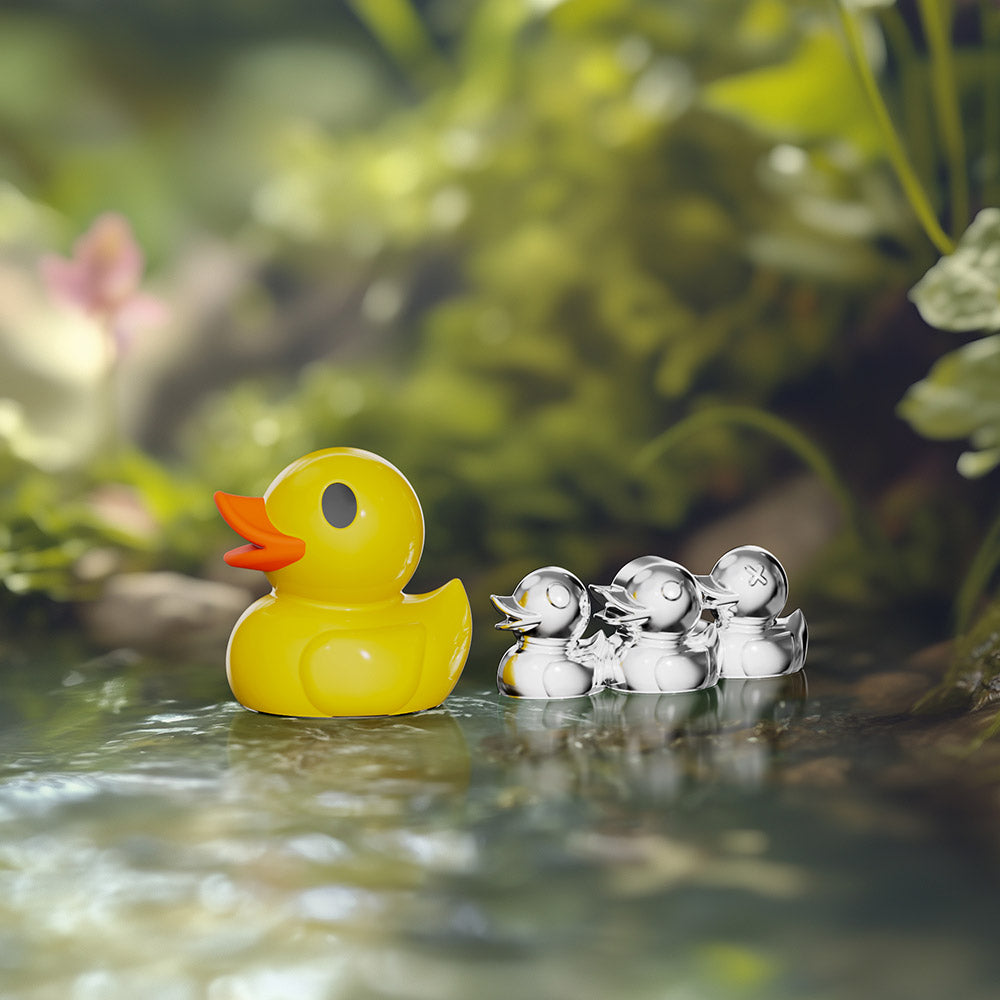 Pin's Maman Canard et Canetons Meta[l]morphose – vue 2