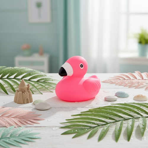 Pink bath flamingo