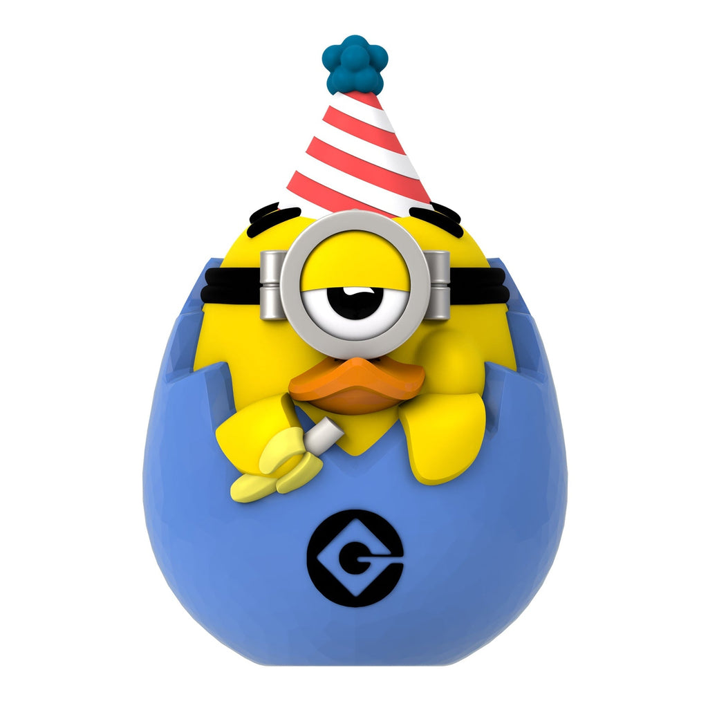 Close up view of Minions Stuart Party TUBBZ Mystery Eggs