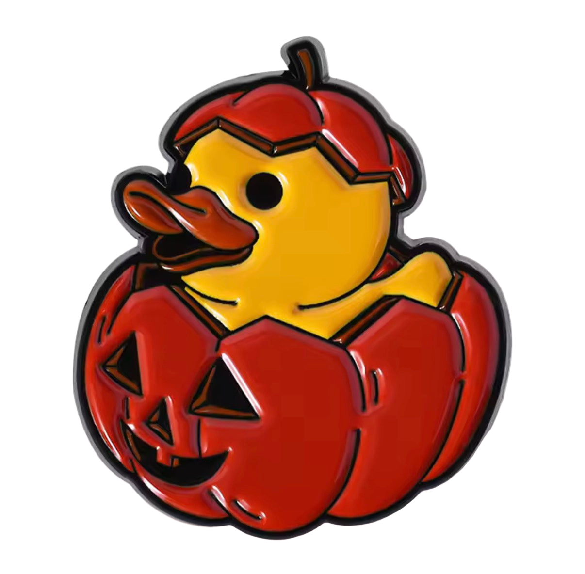 Gelbe Ente Kürbis-Anstecknadel