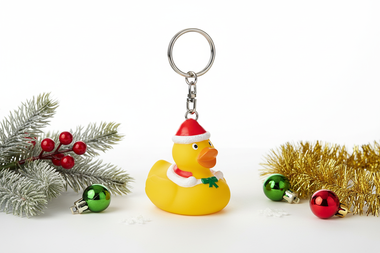 Christmas duck keychain