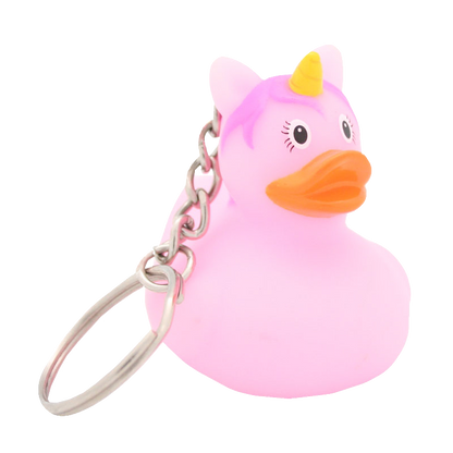 Pink unicorn duck keychain