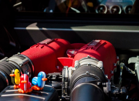 Racer blue duck keychain