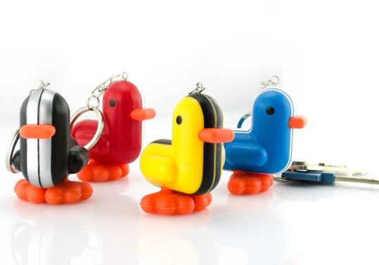 Racer blue duck keychain