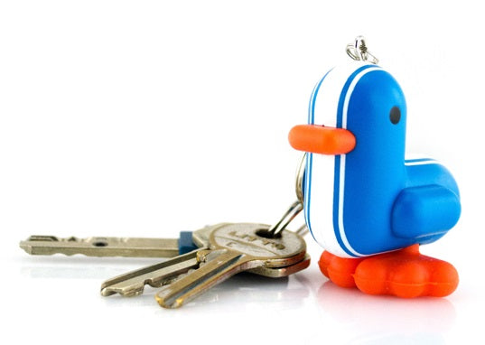 Racer blue duck keychain