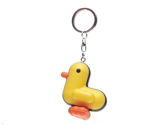 Racer yellow duck keychain