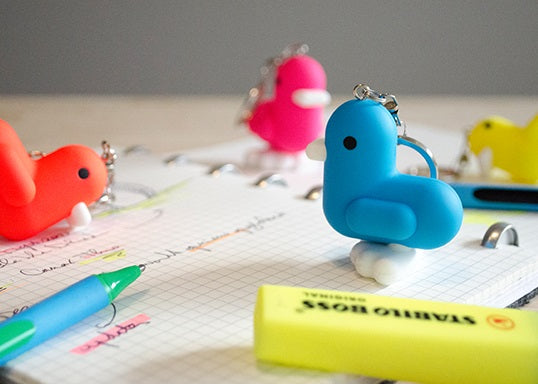 Fluo Blue Duck Keychain