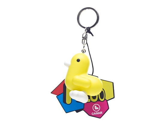 Fluo yellow duck keychain
