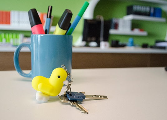 Fluo yellow duck keychain