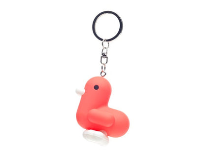 Fluo red duck keychain