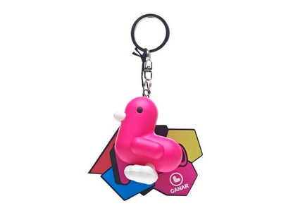 Porte-clés Canard Rose Fluo