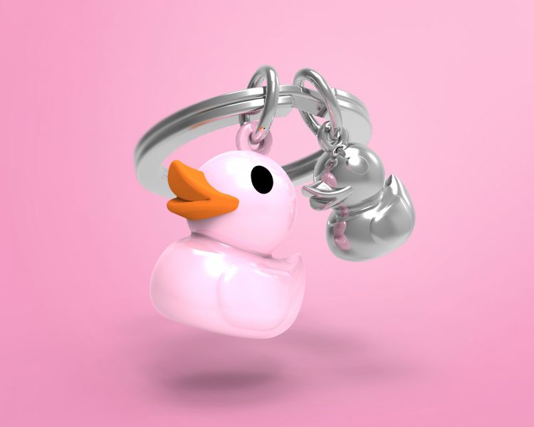 Light pink duck keychain