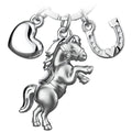 Porte-clés Cheval avec Cœur et Fer à cheval "Pony"