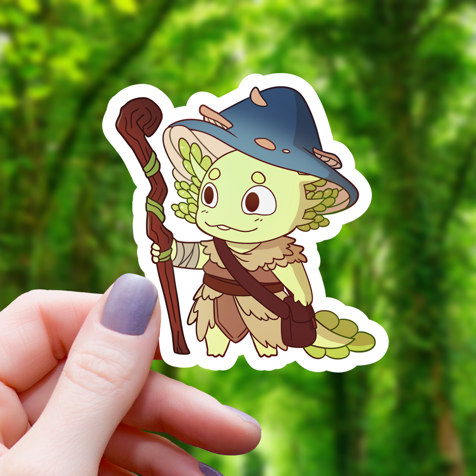 Autocollant Axolotl Druide RPG