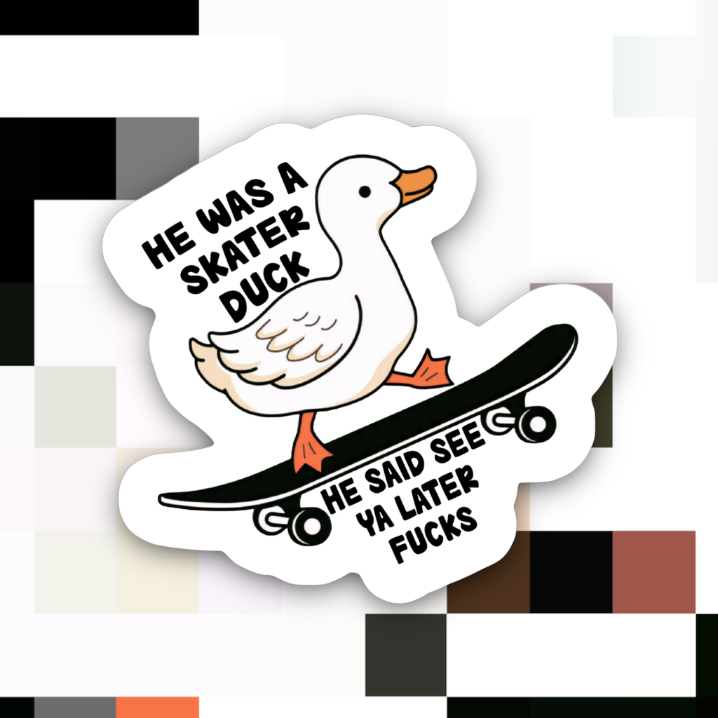Skater-Ente Sticker
