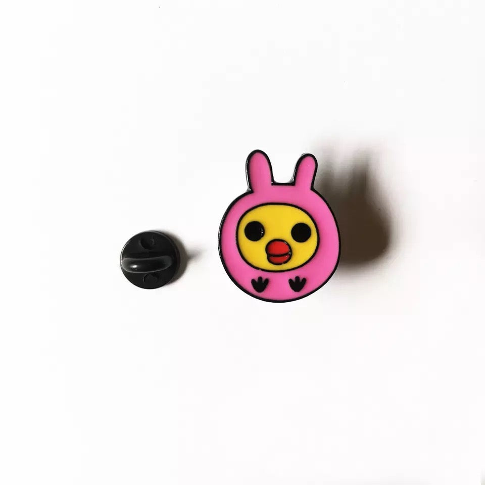 Rosa Hasenküken Button