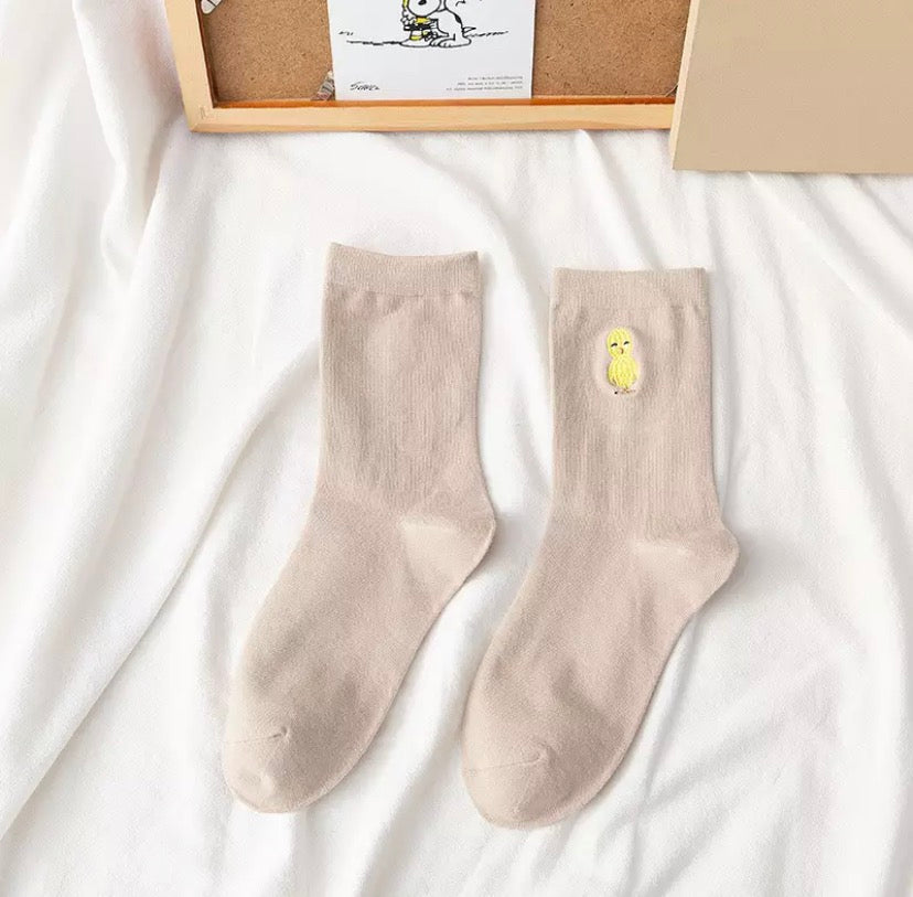 Little Chick Embroidered Socks