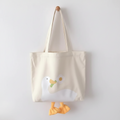 Einkaufstasche Ente Blume Beige