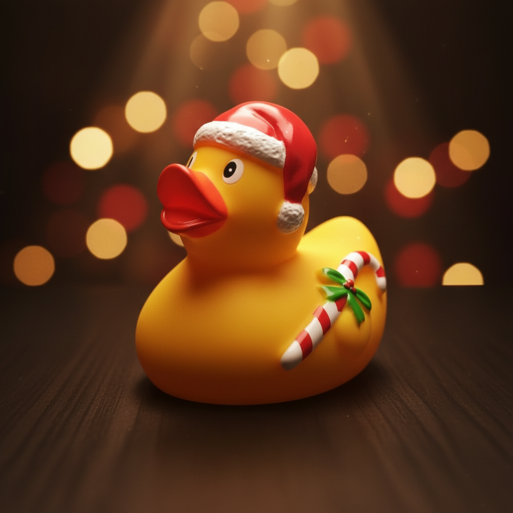 Christmas duck with candy cane