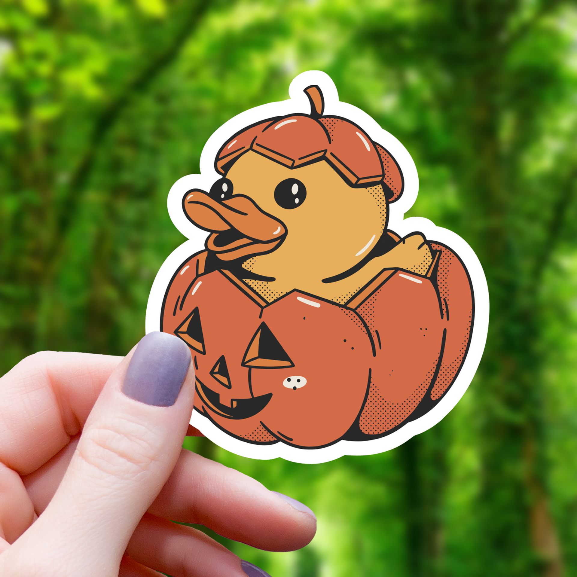 Halloween-Kürbis-Ente Sticker