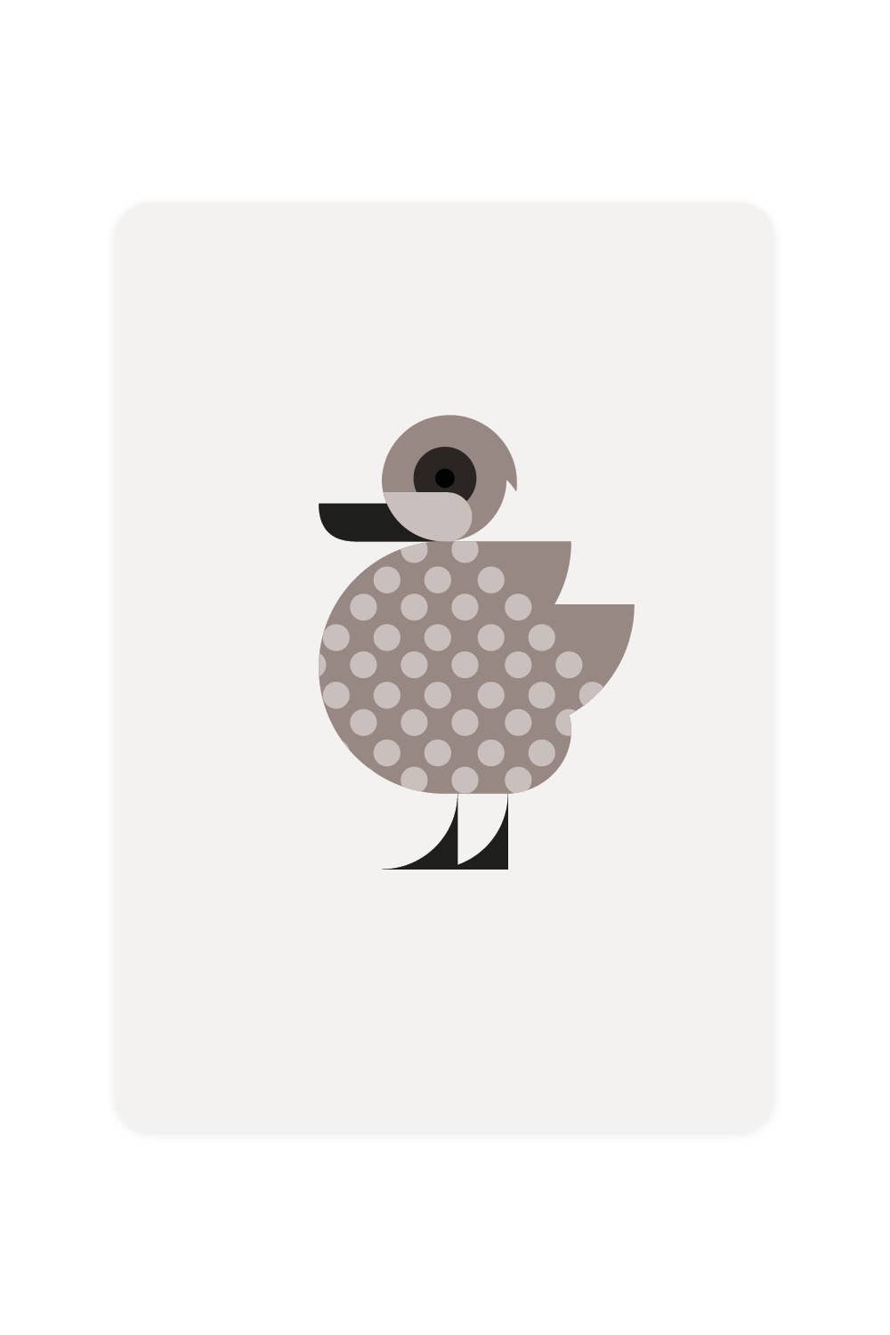 Carte postale avec canard marbré