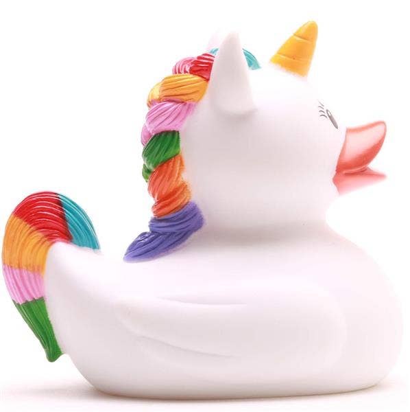 Canard Licorne blanche arc-en-ciel