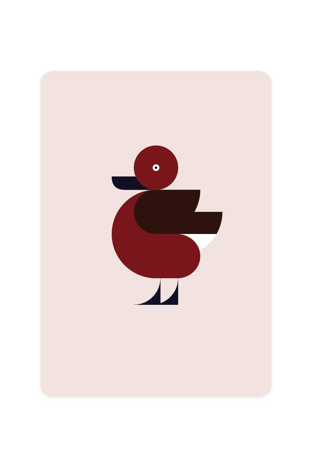 Carte postale avec canard aux yeux blancs