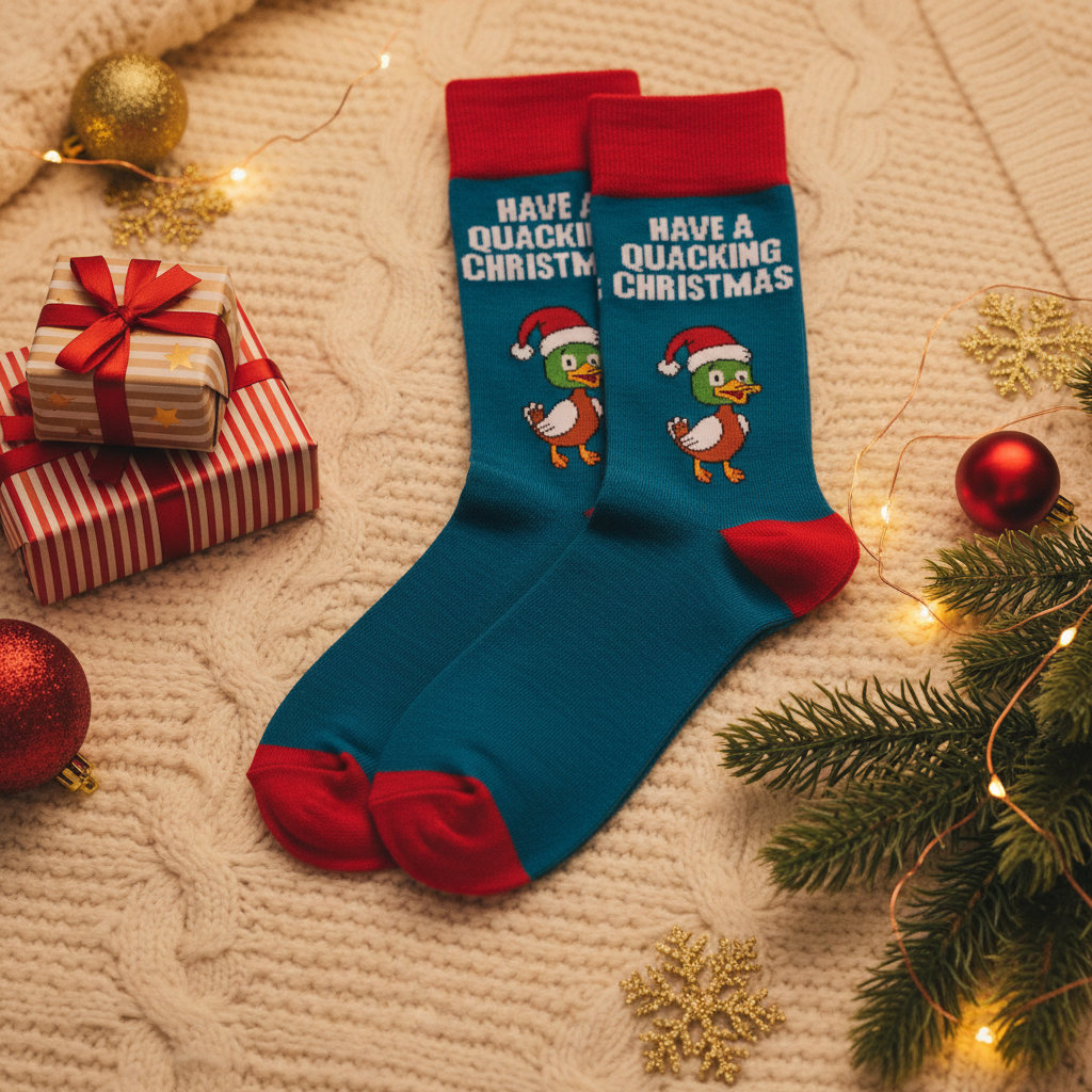 Ich wünsche Ihnen eine quakende Weihnachtsente Socken