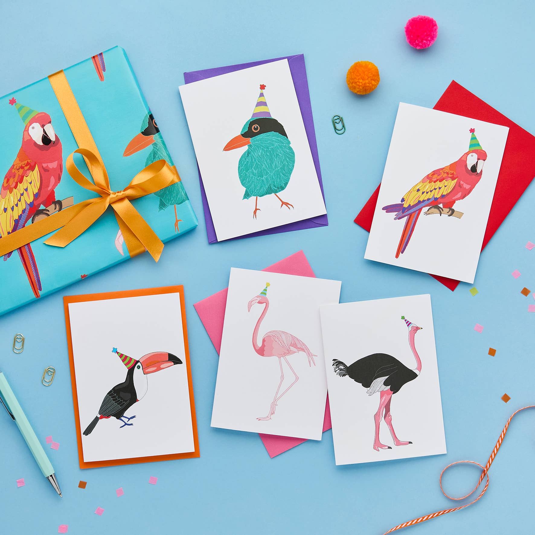 Carte d'anniversaire Flamant Rose