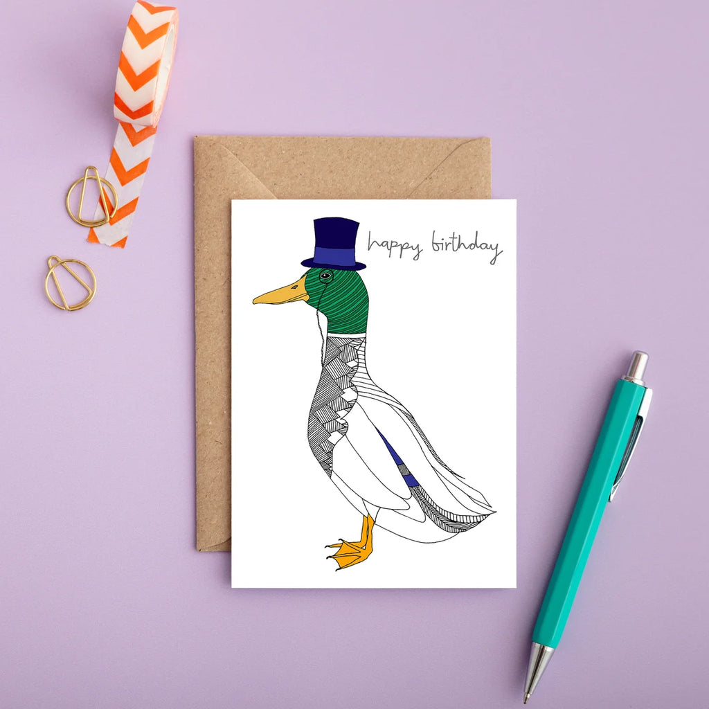 Herr Mallard "Happy Birthday" Geburtstagskarte