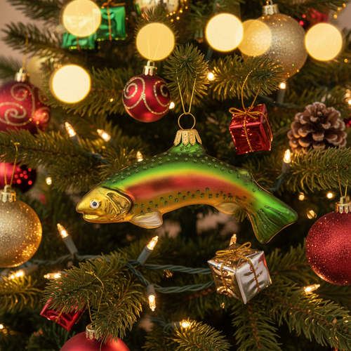 Weihnachtskugel Regenbogenforelle