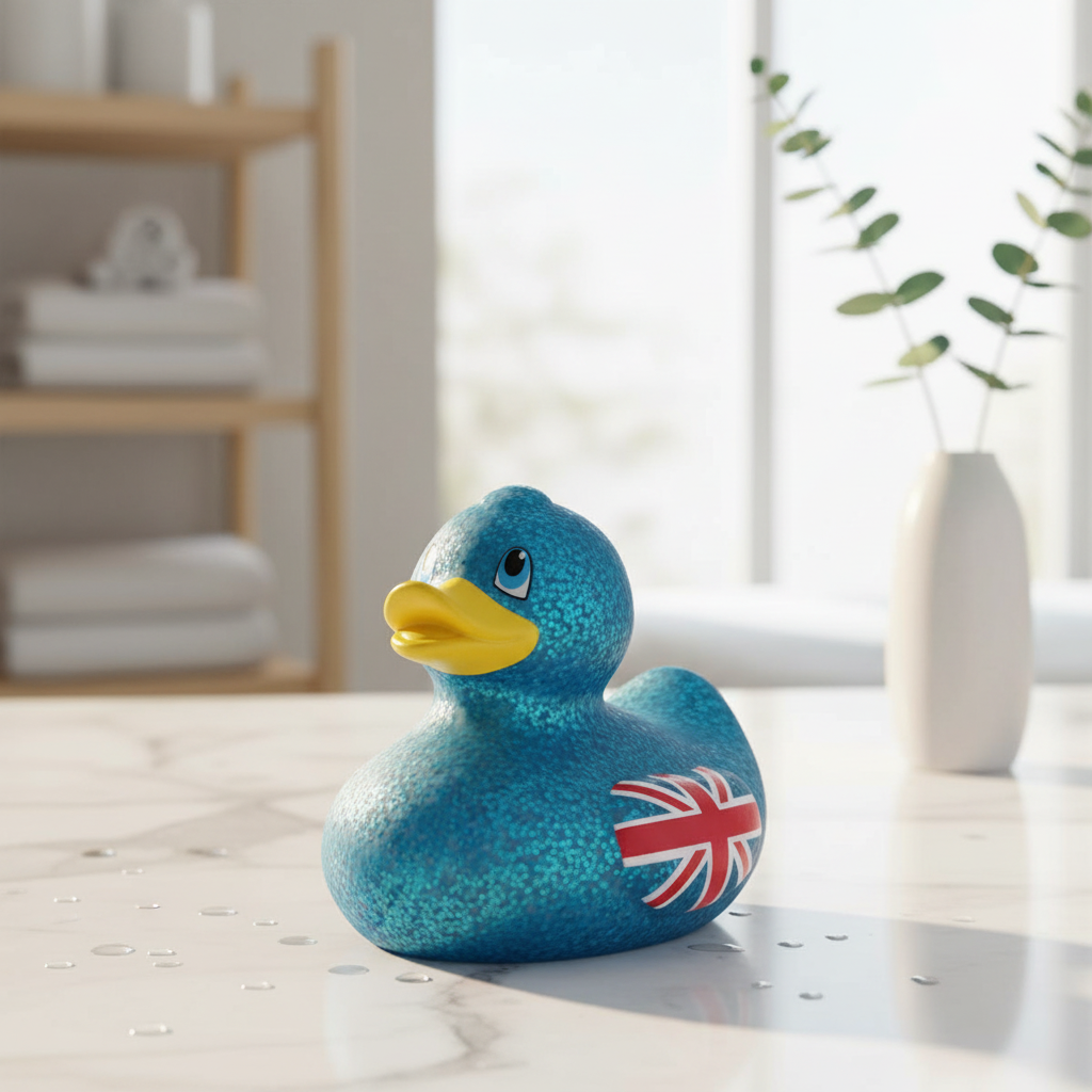 Union Jack Ente - Blauer Glitzer