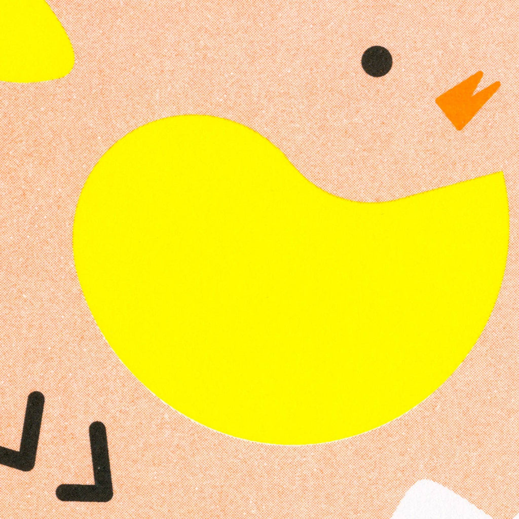 Dekonstruierte Küken-Postkarte