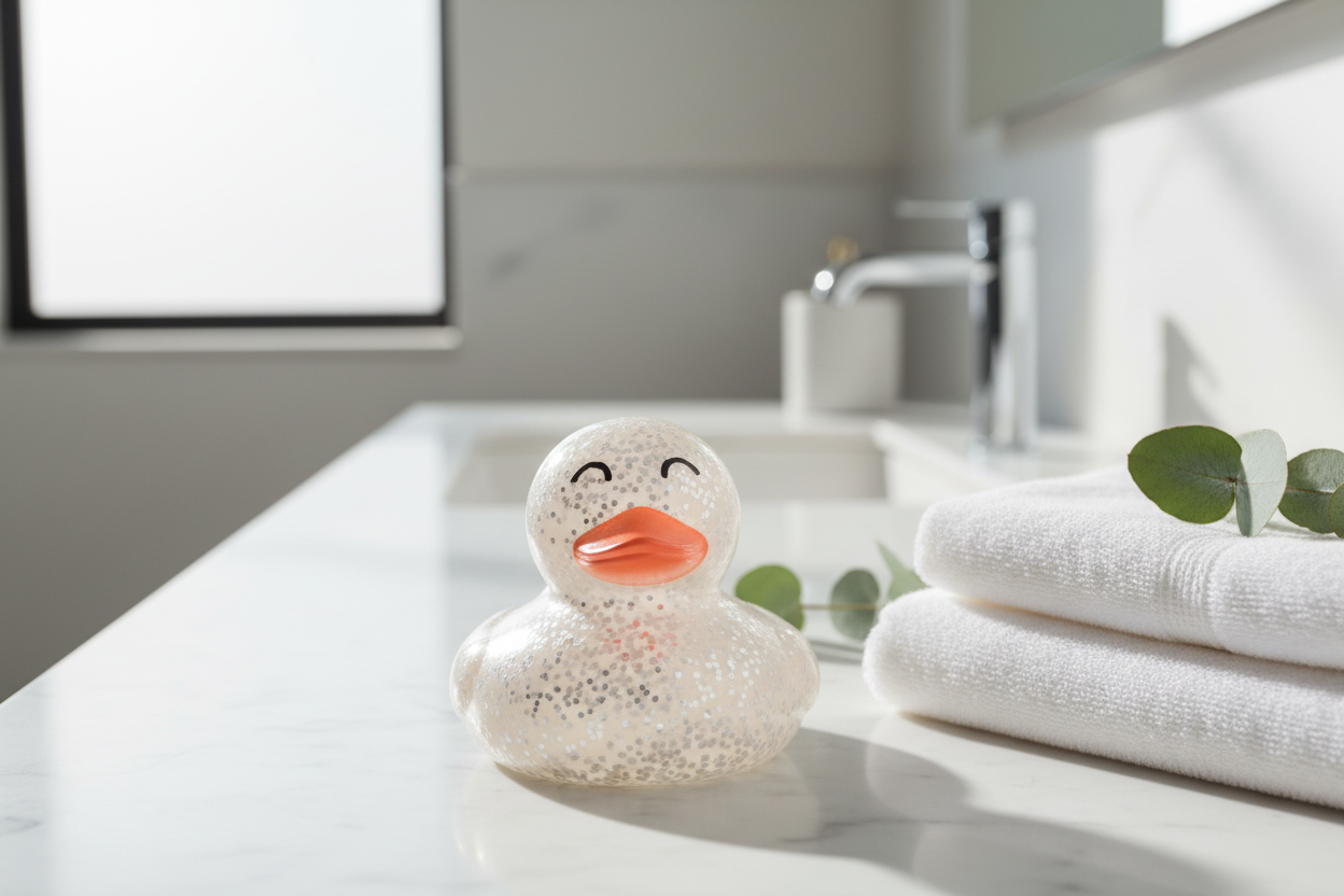 Glitzer-Ente – Silber