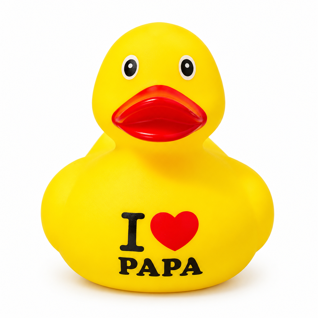 Canard « I ❤️ Papa » Dutch Ducky – vue 1