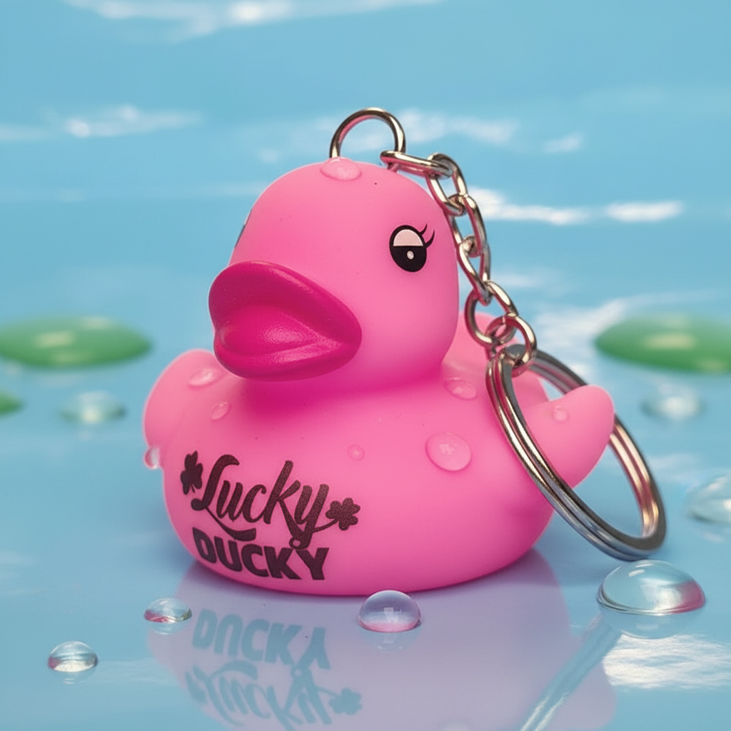 Lucky Ducky Schlüsselanhänger (rosa Ente)