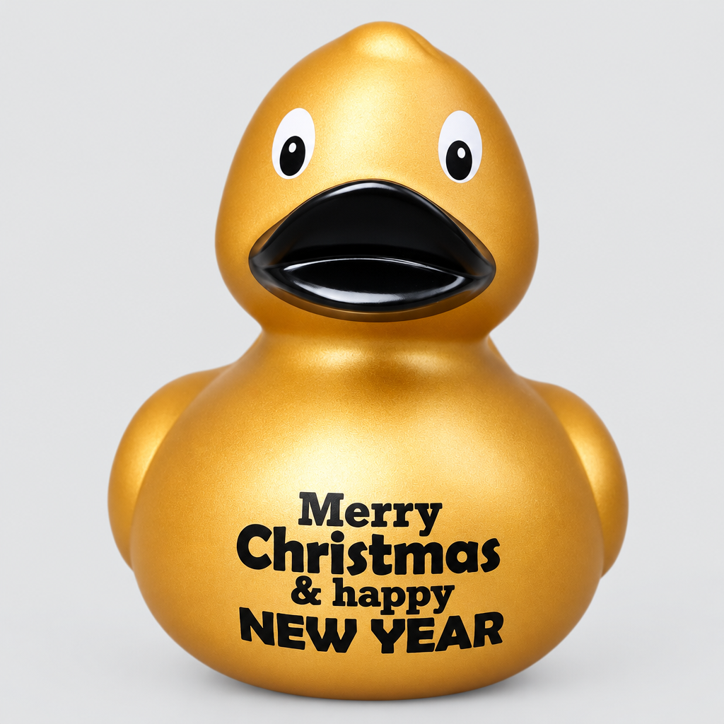 Canard doré « Merry Christmas & Happy New Year » – vue 4