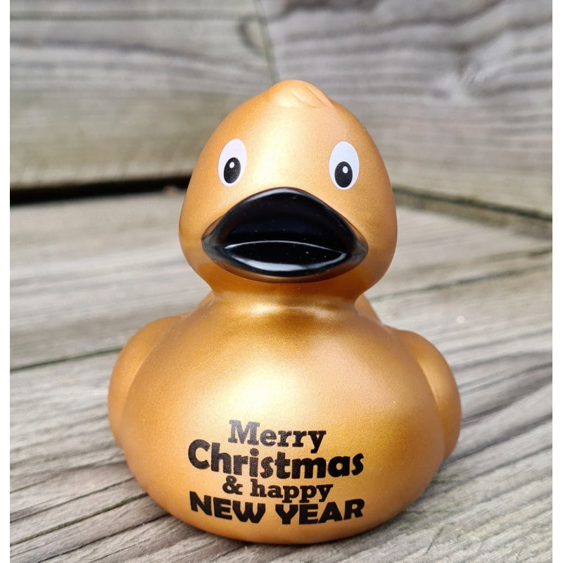 Canard "Merry Christmas & Happy New Year" - Doré - Dutch Ducky - vue 3
