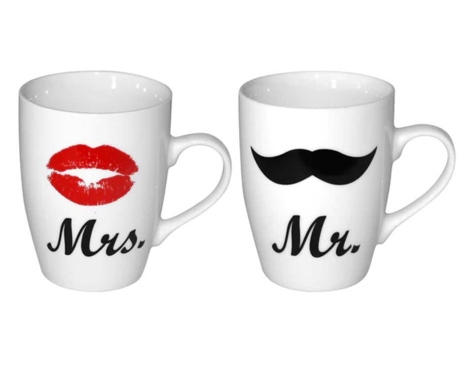 Set mit 2 Mr. &amp; Mrs. Tassen und Badeenten