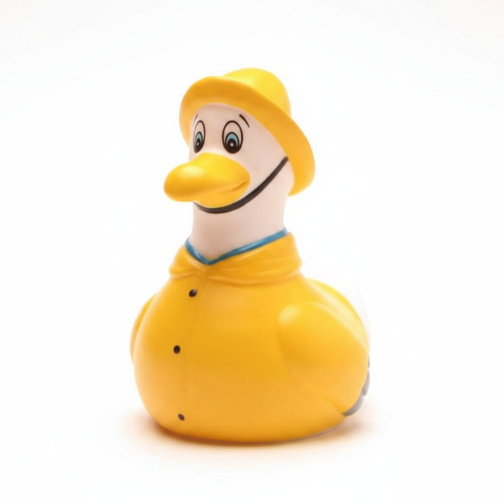Möwe im gelben Regenmantel
