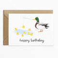 Duck at the Duck Fishing Game Birthday Card