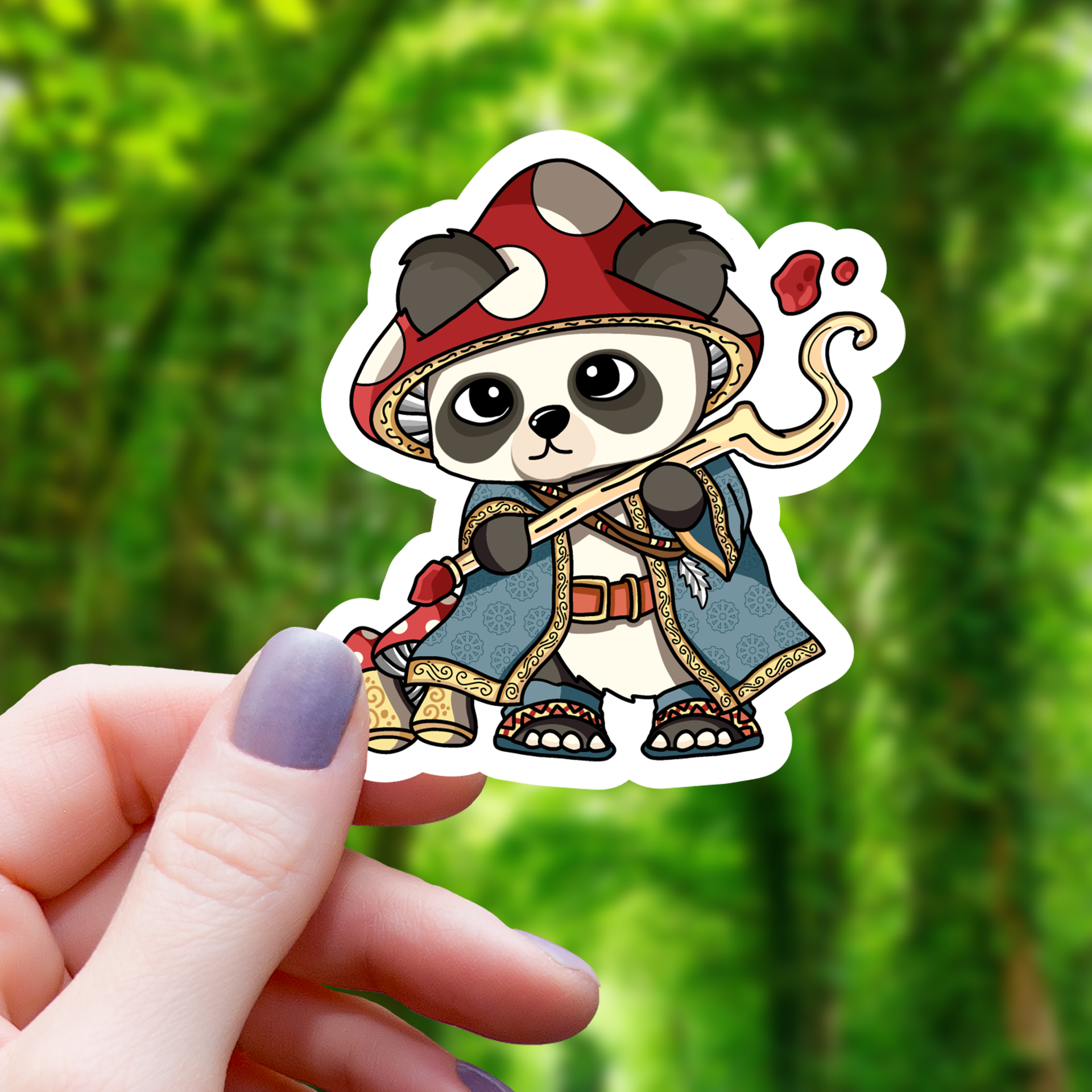 Autocollant Panda Druide RPG