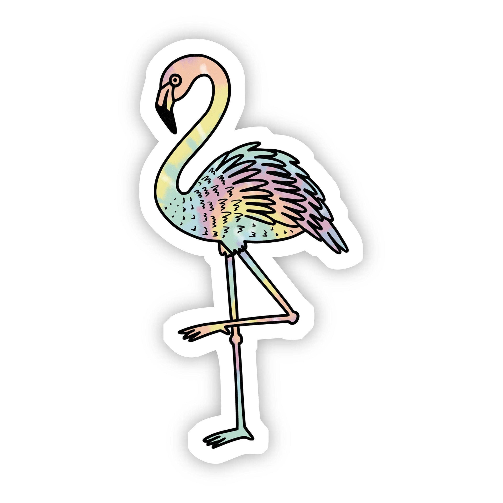Sticker esthétique Tie Dye Flamant