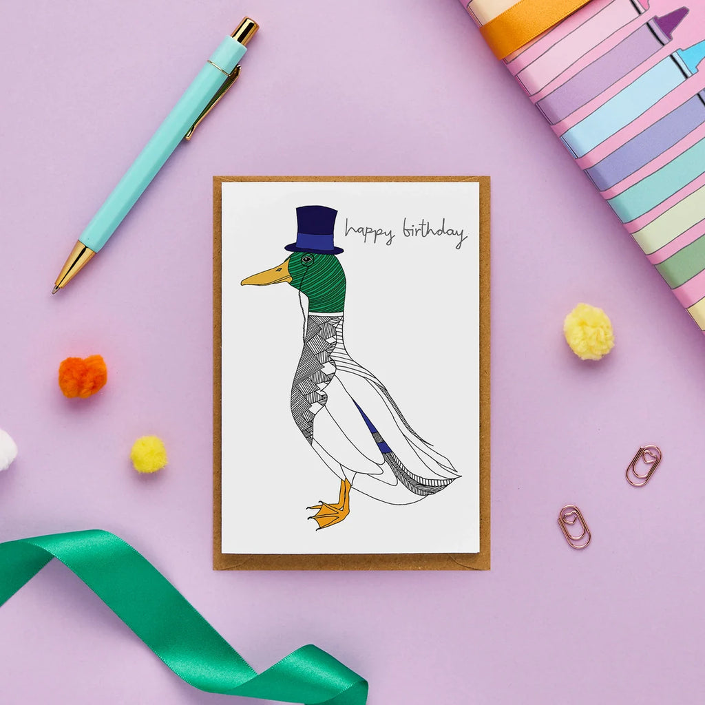 Herr Mallard "Happy Birthday" Geburtstagskarte