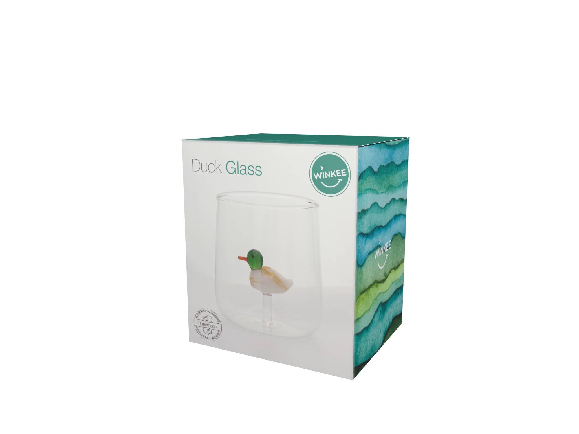 Glass with 3D Mallard Duck